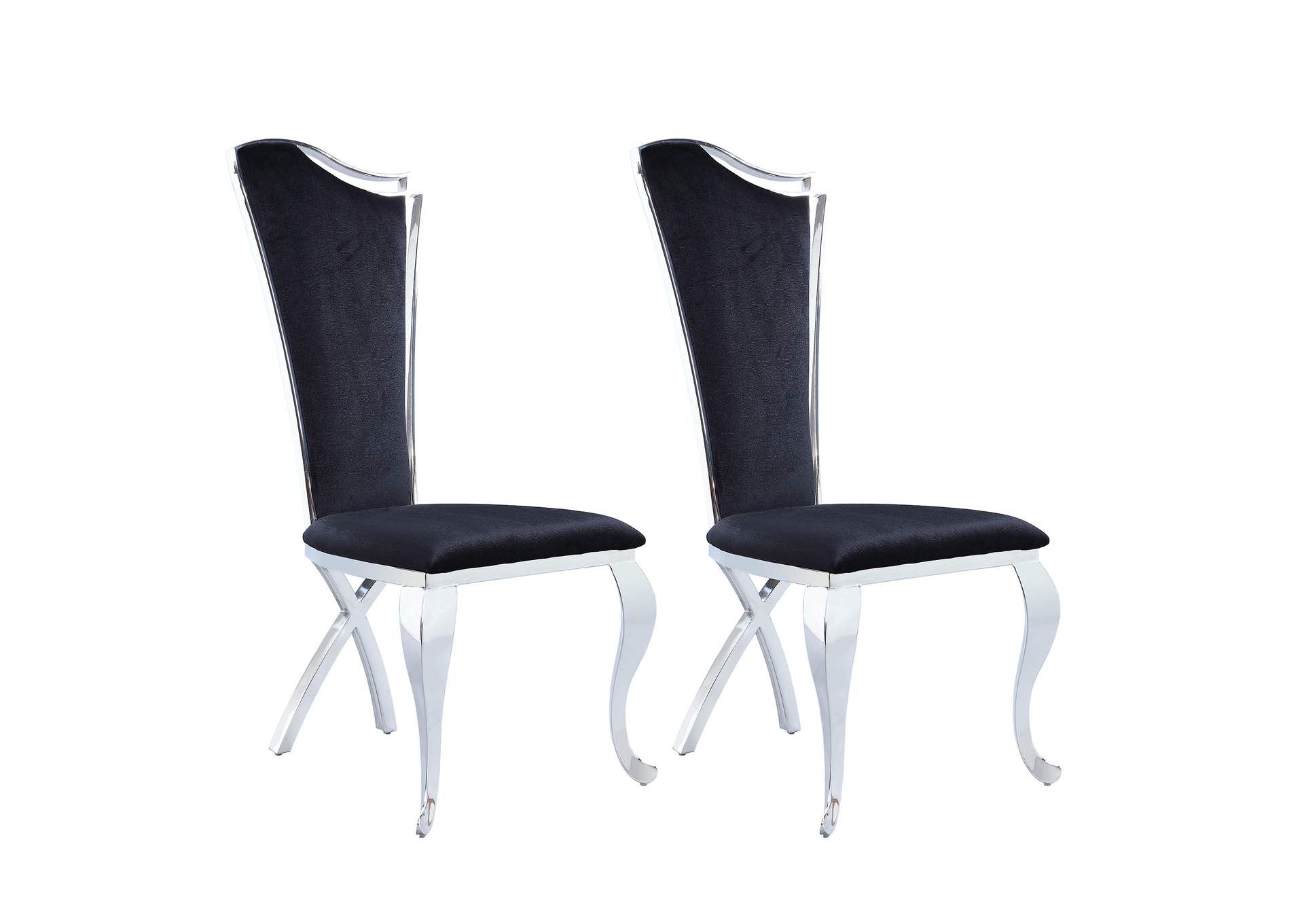 Contemporary Tall-Back Upholstered Side Chair (Set of 2),Chintaly Imports