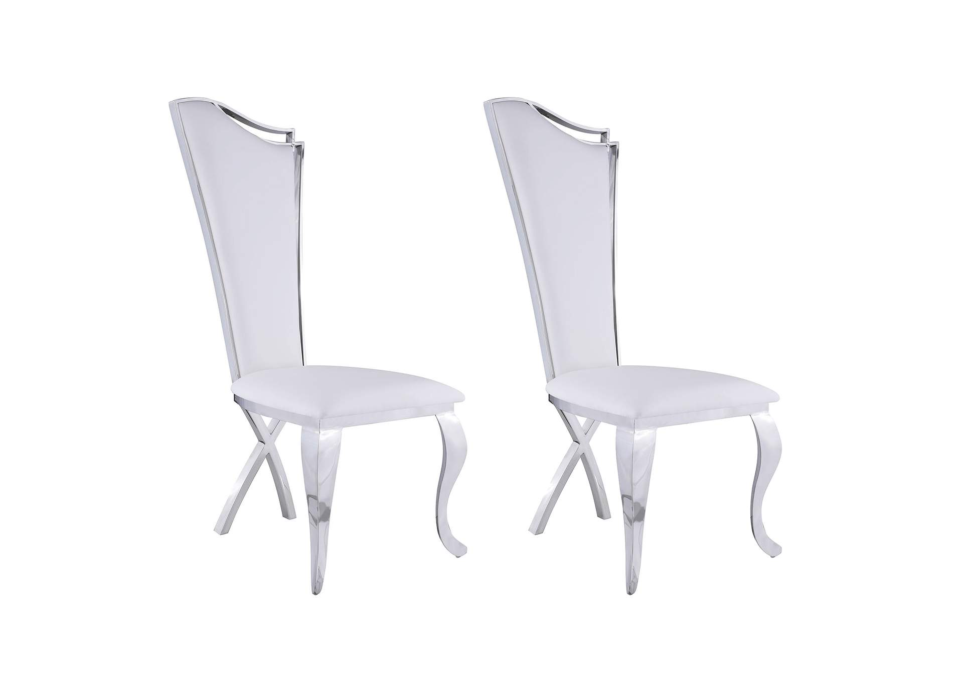 Contemporary Tall-Back Upholstered Side Chair (Set of 2),Chintaly Imports