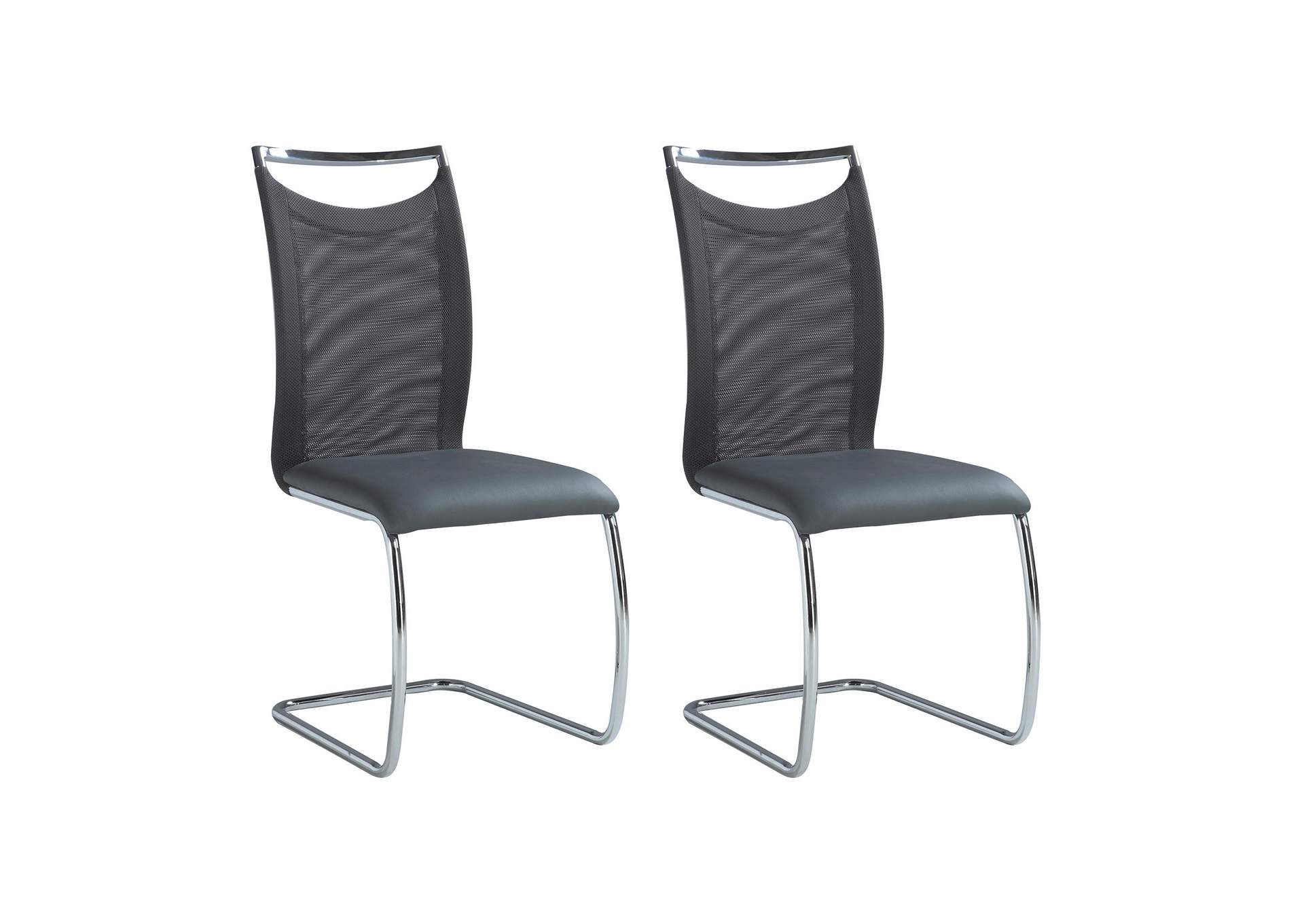 Meshed Back Cantilever Side Chair (Set of 2),Chintaly Imports