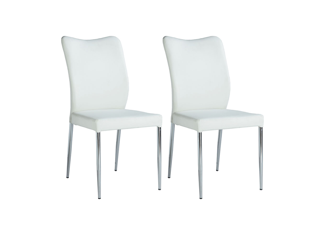 Nora White Curved-Back Side Chair (Set of 2),Chintaly Imports