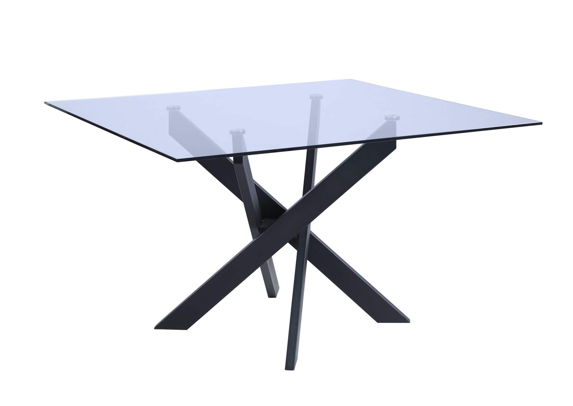 Contemporary Square Glass Dining Table,Chintaly Imports