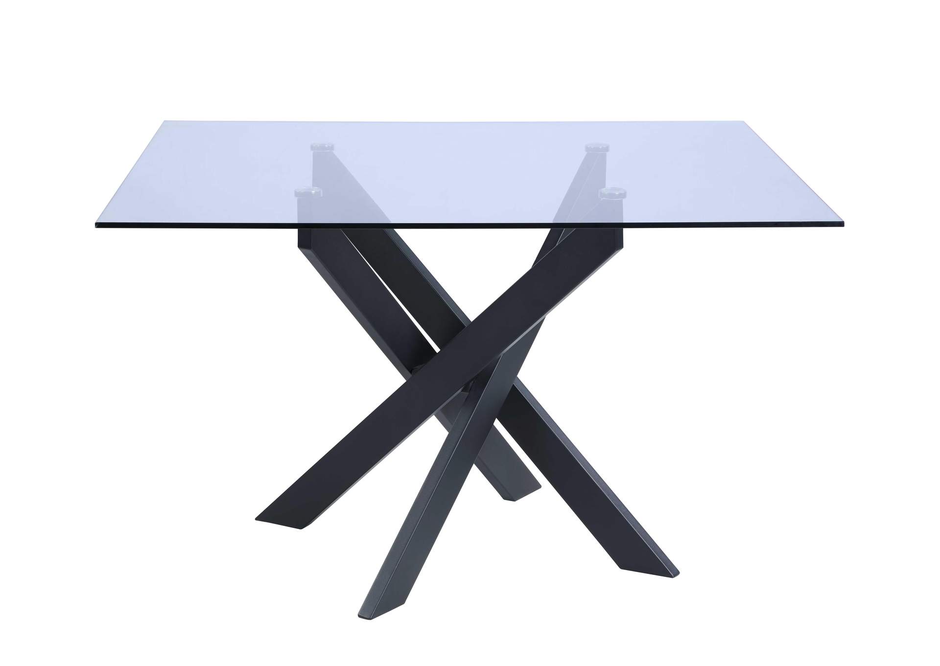 Contemporary Square Glass Dining Table,Chintaly Imports
