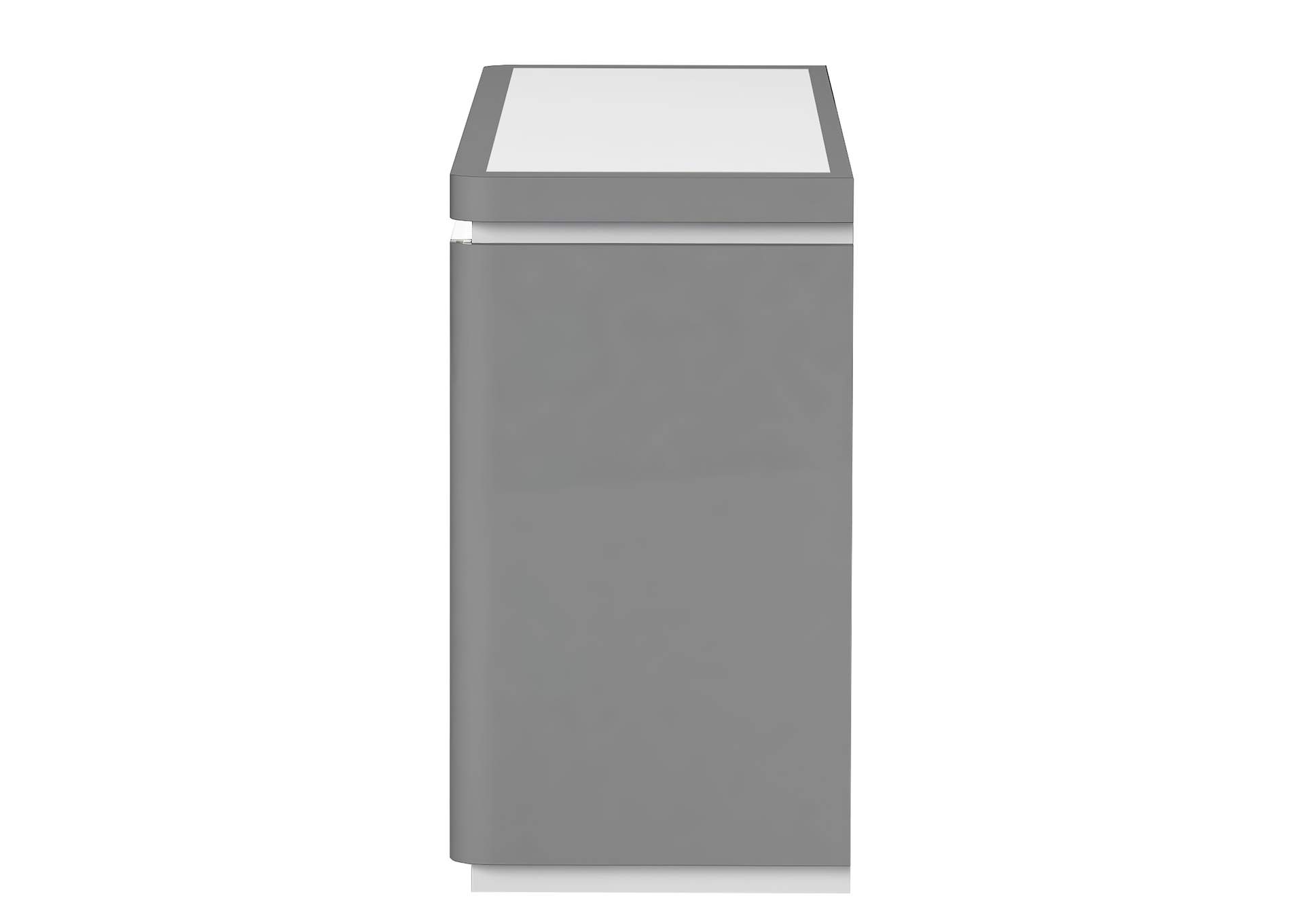 2-Tone Contemporary Buffet w/ Tinted Glass Doors & LED Light,Chintaly Imports