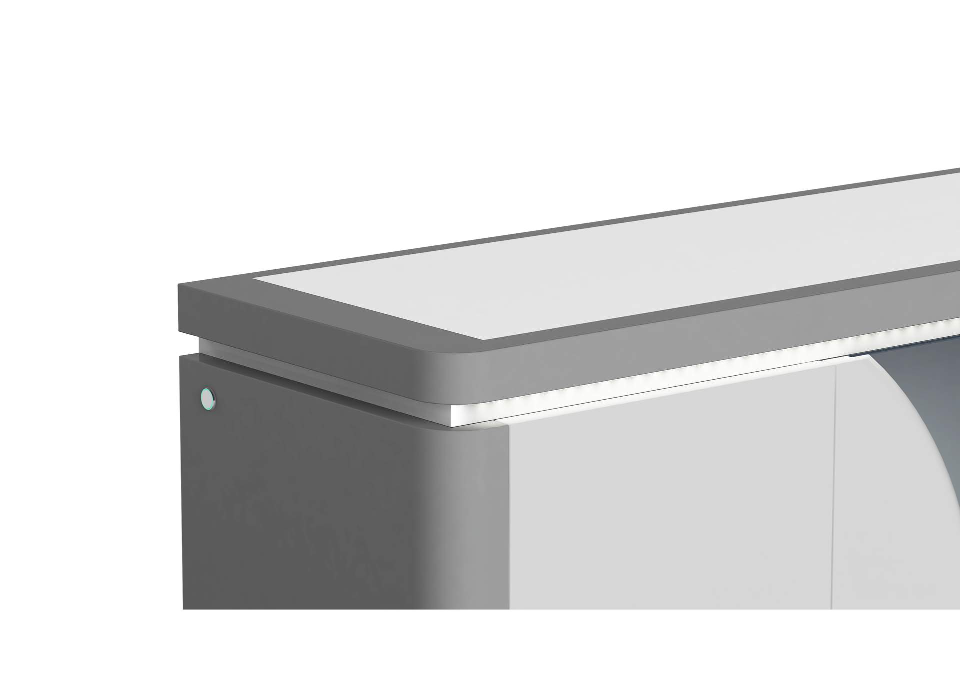 2-Tone Contemporary Buffet w/ Tinted Glass Doors & LED Light,Chintaly Imports