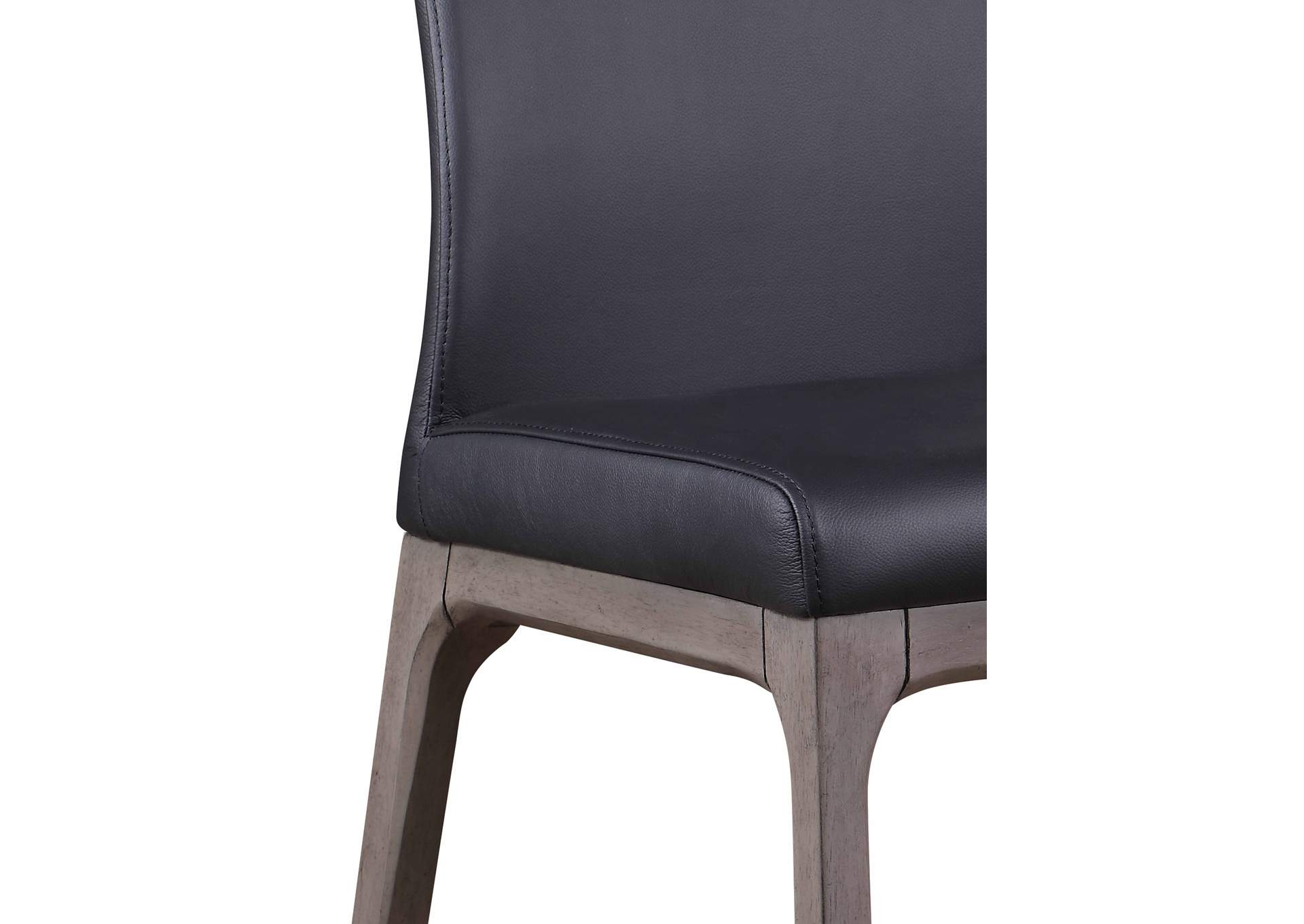 Modern Dining Set With Extendable Glass Table & 2-Tone Chairs,Chintaly Imports