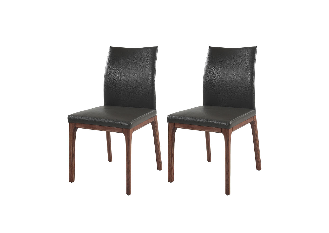 Sage Walnut & Dark Grey Solid Wood Chair (Set of 2) w/ Textured Seat & Back,Chintaly Imports