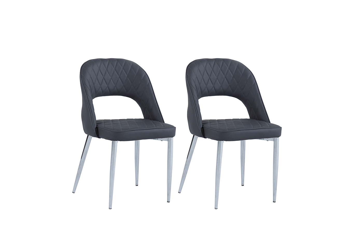 Samantha Grey Open-Back Upholstered Chair (Set of 2),Chintaly Imports