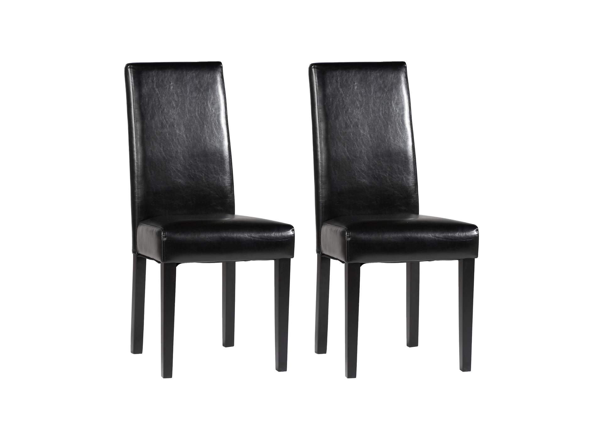 Black Straight Back Parson Chair (Set of 2),Chintaly Imports