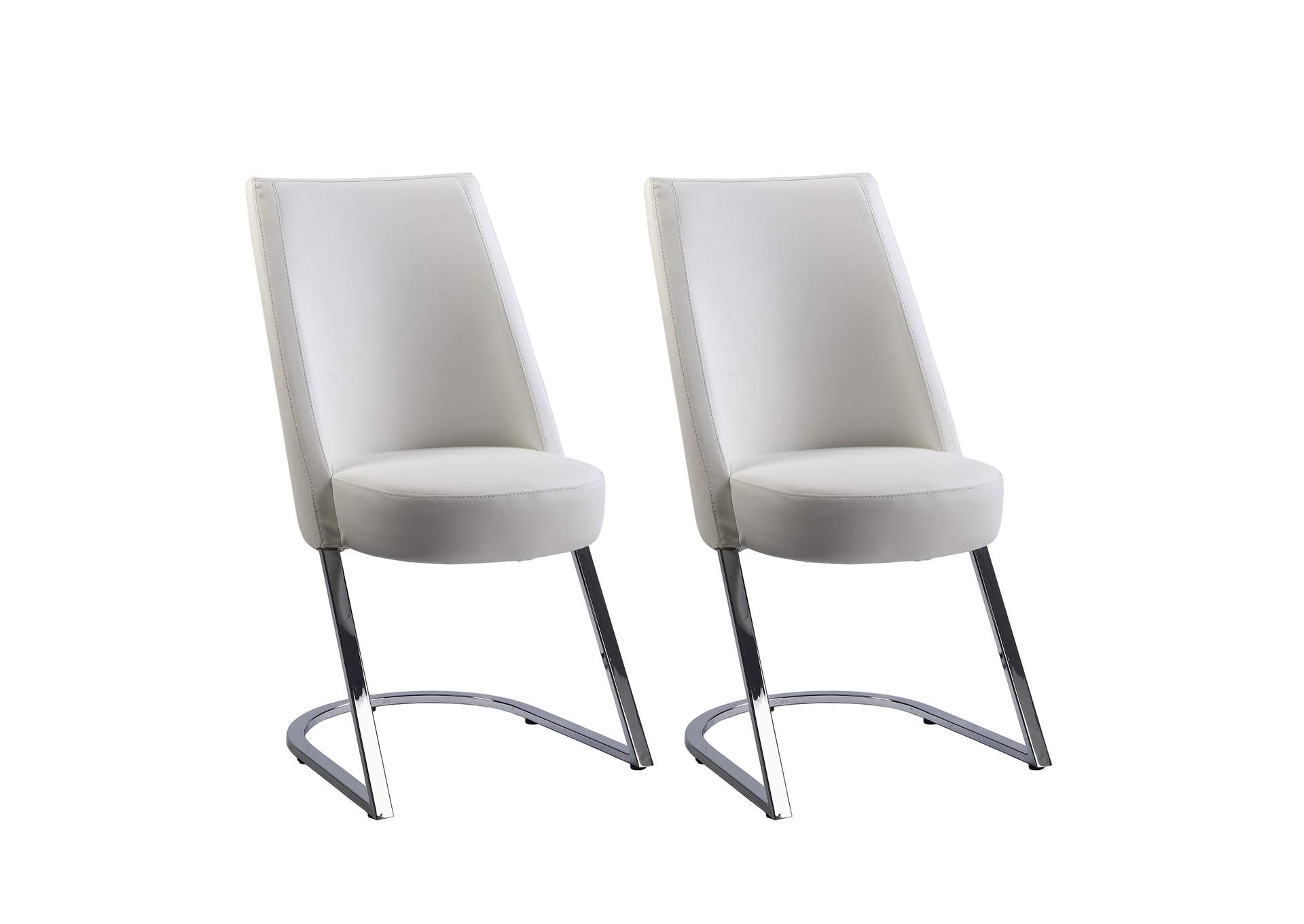 Tami White Slight Concave-Back Side Chair (Set of 2),Chintaly Imports