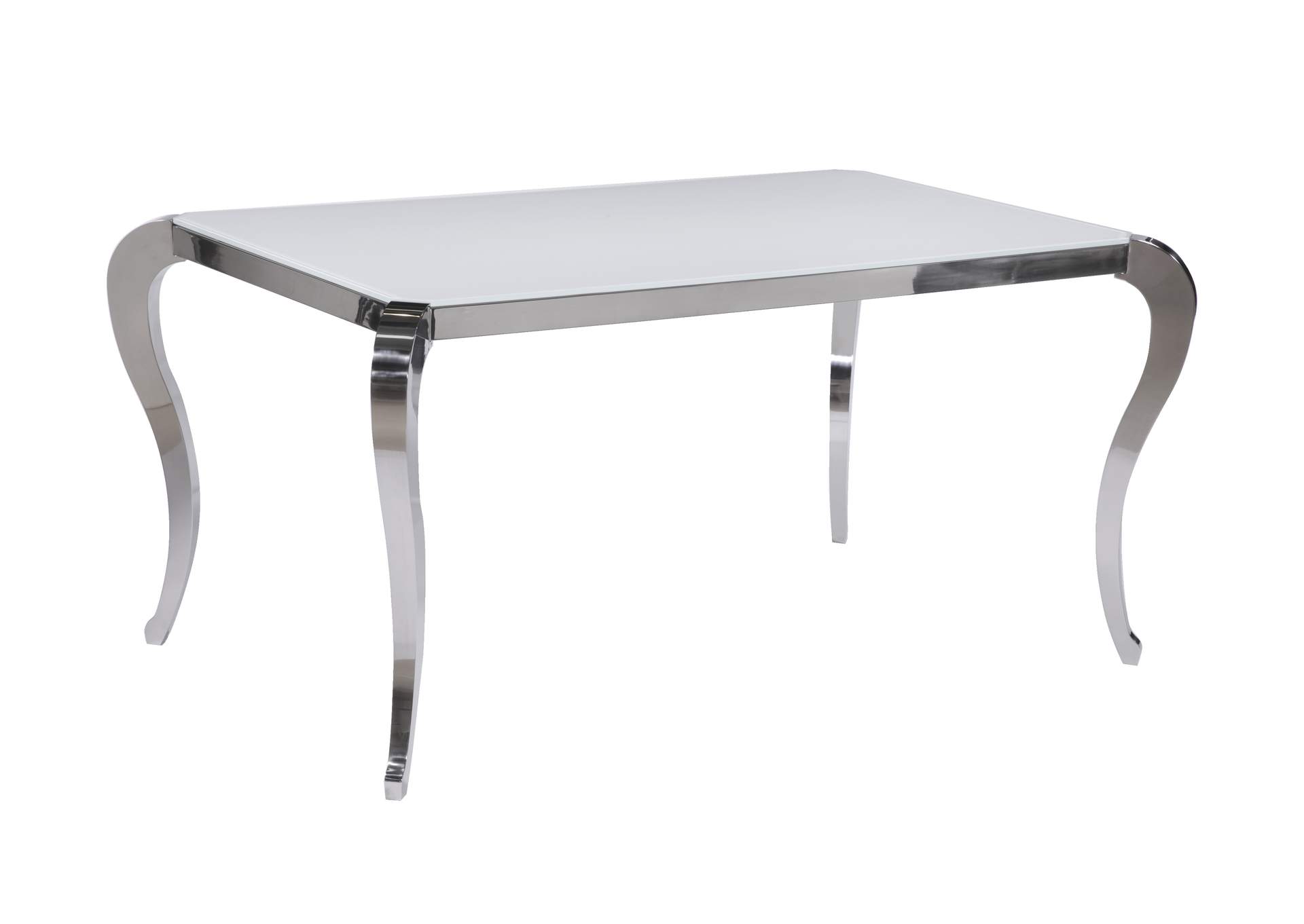 Starphire Glass Top Dining Table w/ Cabriole Steel Base,Chintaly Imports