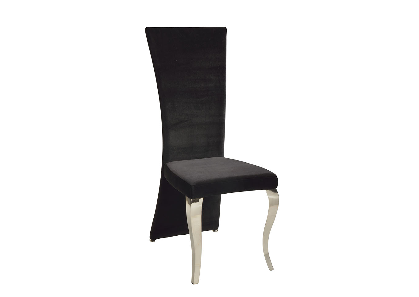 Teresa Black Rectangular High-Back Side Chair (Set of 2),Chintaly Imports