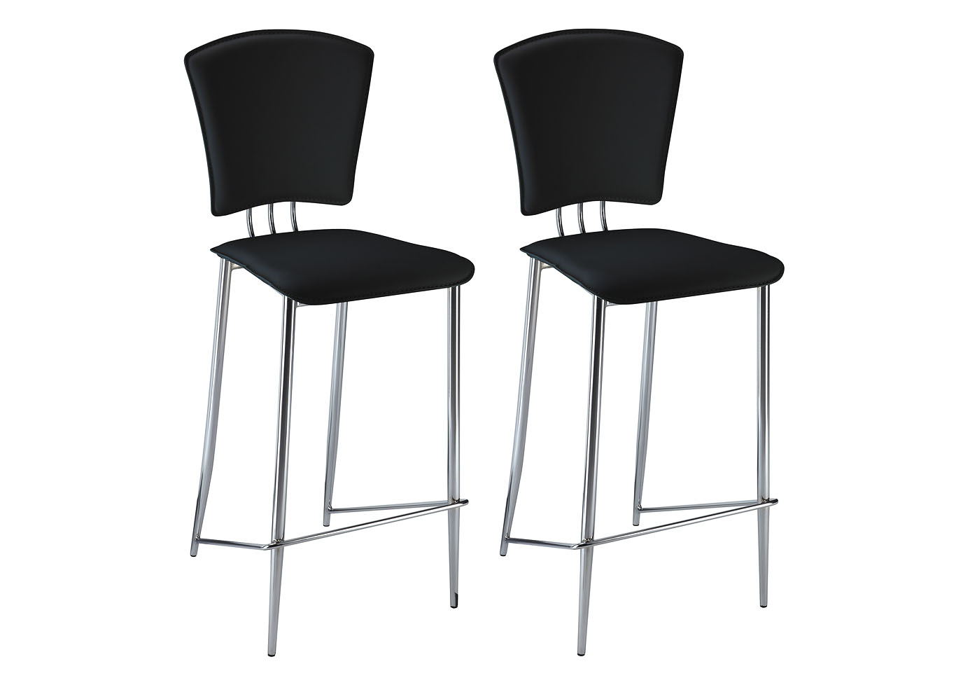 Tracy Black Counter Height Stool (Set of 2),Chintaly Imports