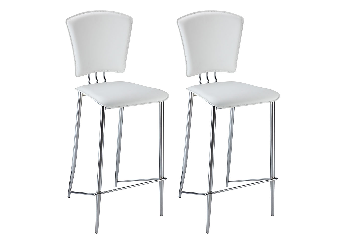 Tracy White Counter Height Stool (Set of 2),Chintaly Imports