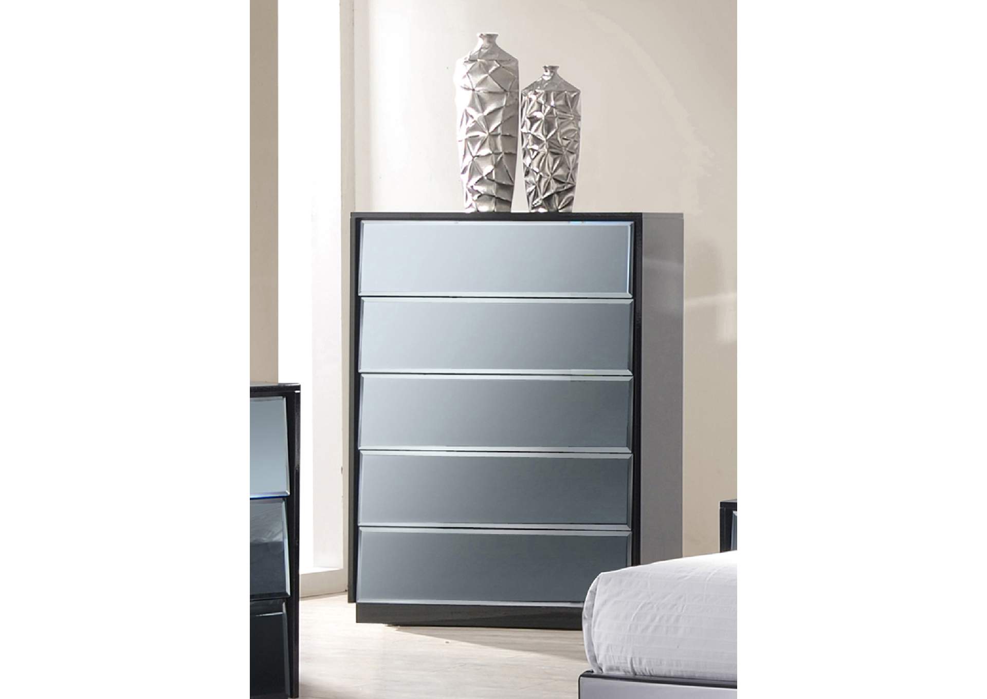 Contemporary 5 Drawer Chest,Chintaly Imports
