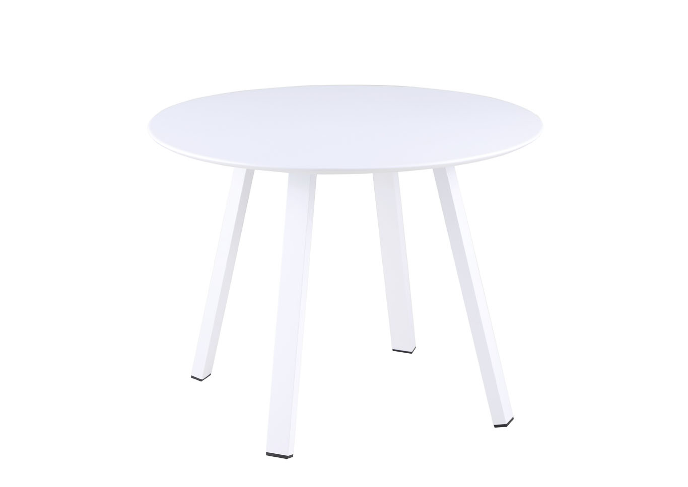Ventura Matte White Round Outdoor Aluminum Table,Chintaly Imports