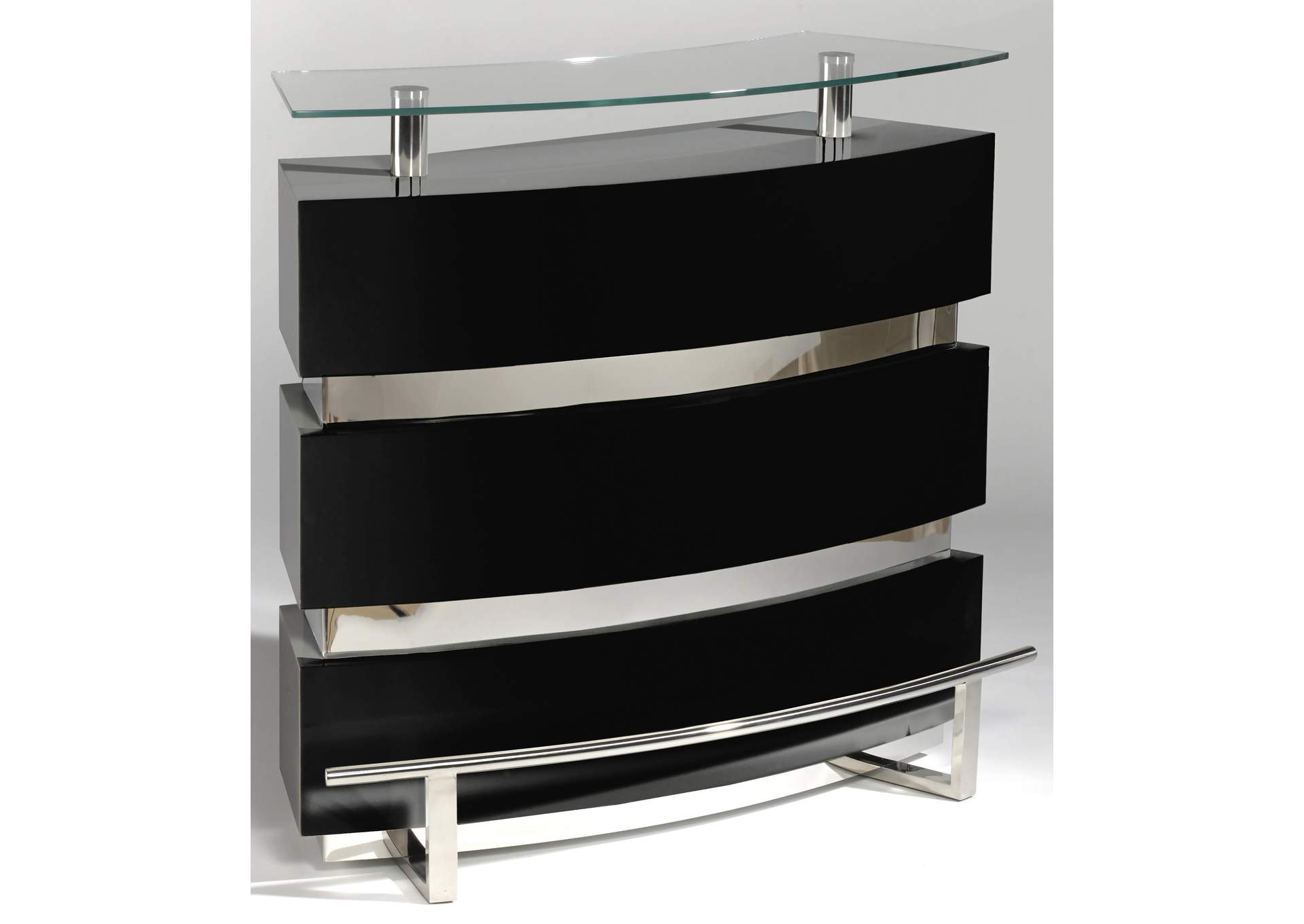 Contemporary Channeled Front Bar,Chintaly Imports