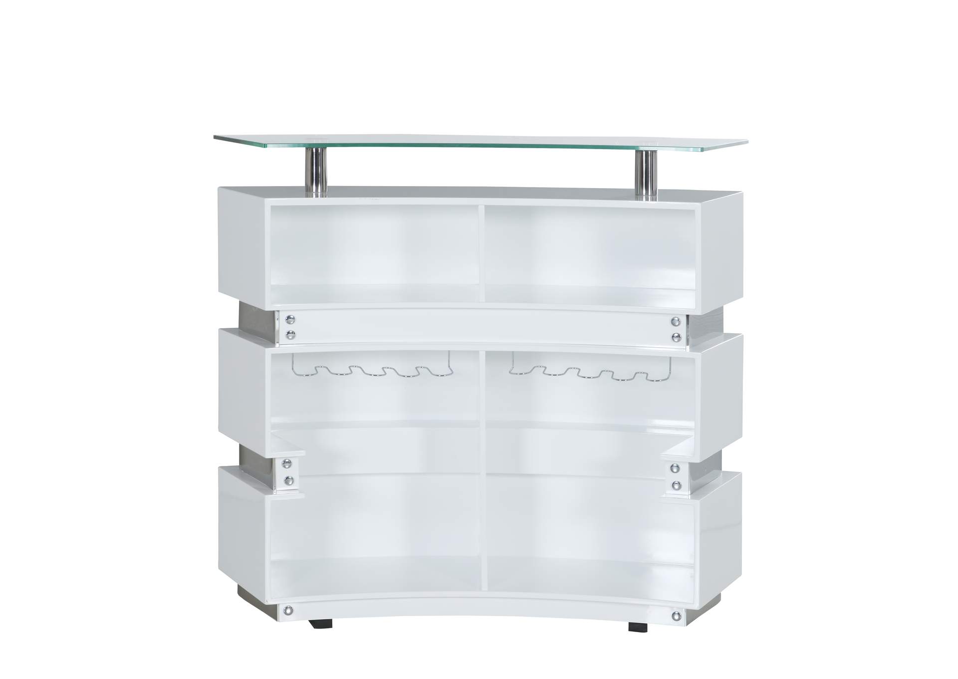Contemporary Channeled Front Bar,Chintaly Imports