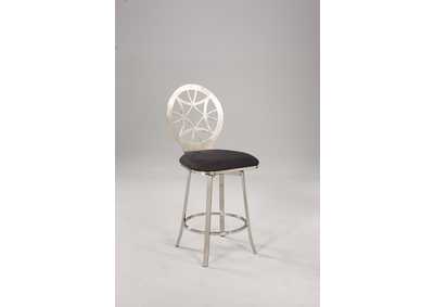 Image for Brushed Nickel Laser Cut Round Back Memory Swivel Counter Stool