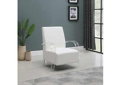 Solid Acrylic Accent Chair With Pvc Upholstery