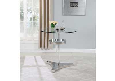 Acrylic Pedestal With Adjustable Mirror Shelf