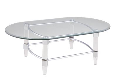 Image for Racetrack Oval 28"x 48" 1/2"-Thick Glass- 1" Bevel