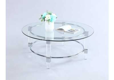 Image for Contemporary Round Glass Top Cocktail Table