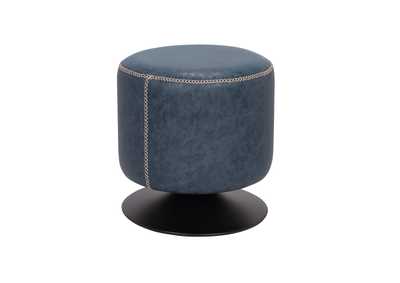 Image for Round Vintage Upholstered Ottoman