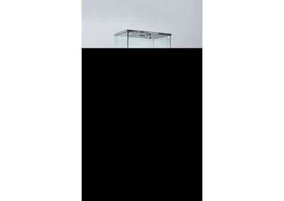 Image for Contemporary Glass Curio w/ Shelves, Drawer & LED Lights