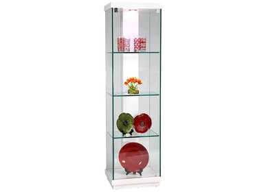 Modern Glass Curio w/ LED Light & 3 Glass Shelves