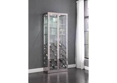 Image for Contemporary Glass Curio With Wine & Stemware Racks