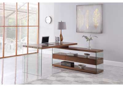 Image for Rotatable Wooden Desk w/ 3 Drawers and 3 Shelves