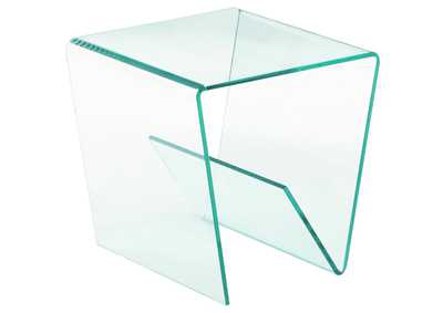 Clear Square Bent Lamp Table