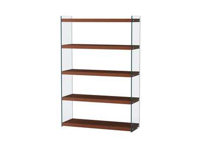 Image for Contemporary Walnut & Glass Bookcase