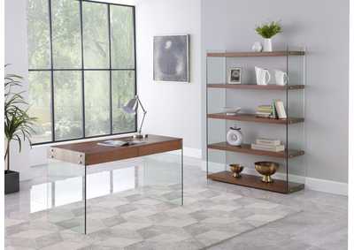 Image for Contemporary Walnut & Glass Book Case