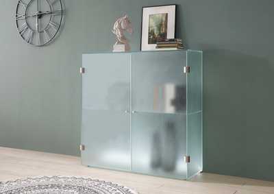 Image for Frosted Glass Cabinet With Doors , Shelves & Led Lights