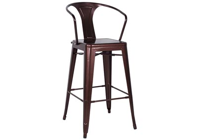 Red Copper Galvanized Steel Bar Stool (Set of 4)
