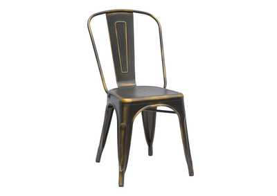 Antique Copper Vintage Galvanized Steel Side Chair [Set of 4]