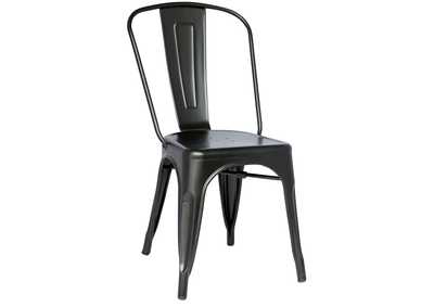 Black Galvanized Steel Side Chair