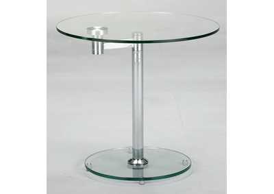 Image for 24" Rotating Round Glass Lamp Table
