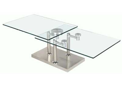 Contemporary Motion Dual Glass Top Cocktail Table
