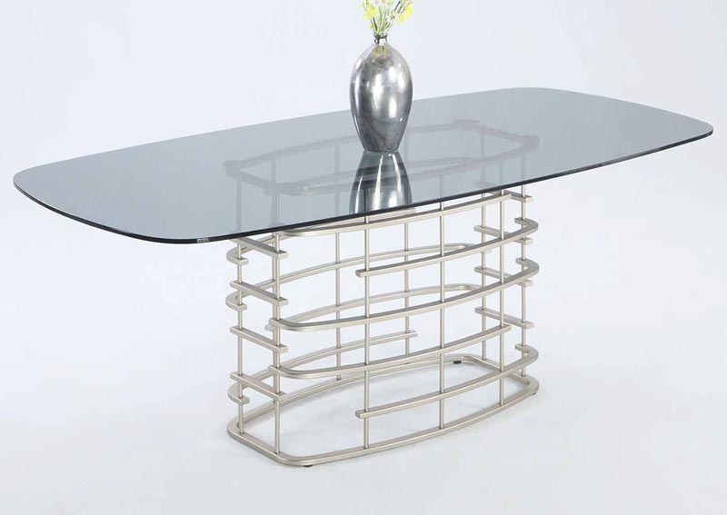 Abby Racetrack Oval Glass Topped Table