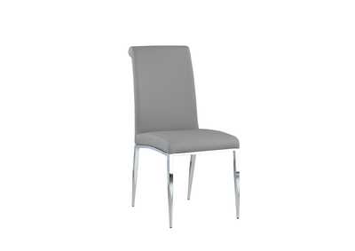 Alexis Chrome Contemporary Upholstered Cantilever Side Chair [Set of 4]