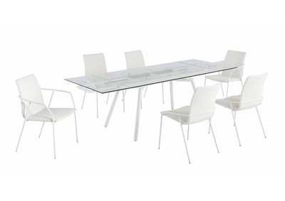 Image for Alicia Contemporary Dining Set with Extendable Glass Table with 4 Side Chairs and 2 Arm Chairs