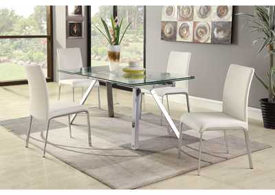Image for Contemporary Dining Set with Extendable Glass Table & 4 Chairs