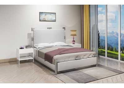 Acrylic Bedroom Set With Queen Bed , Buffet & Lamp Table