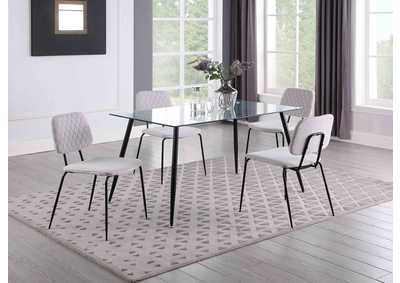 Image for Contemporary Dining Set w/ Rectangular Glass Table & 4 Chairs