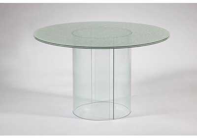 Grey Round Glass Dining Table