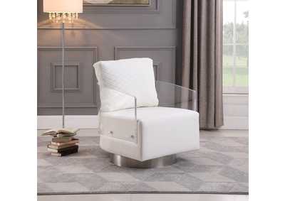 Image for Contemporary Acrylic Back Swiveling Accent Chair