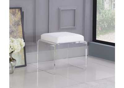 Image for Contemporary Acrylic & White Upholstered Ottoman