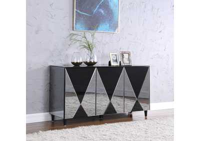 Image for Doreen Gloss Black Mirror-Front Buffet